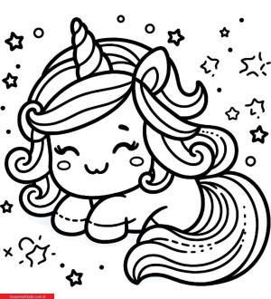 Unicorn boyama sayfası, Unicorn coloring page, , 