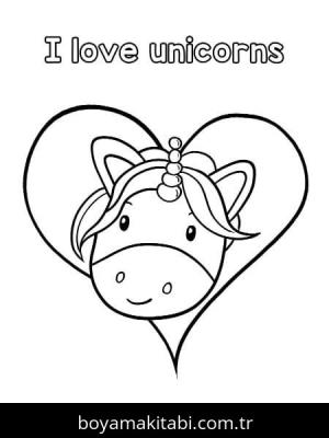 Unicorn boyama sayfası – eğlenceli etkinlik, el becerilerini geliştirir