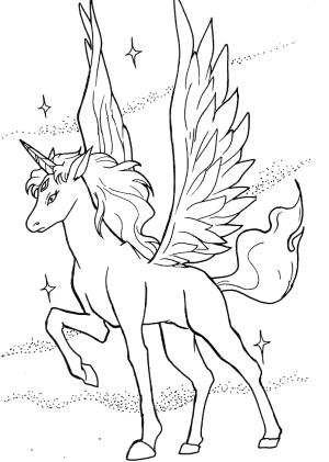 Unicorn boyama sayfası, Unicorn coloring page, Güzel Unicorn Parlıyor, 