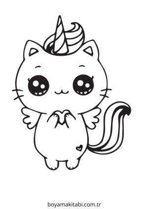 Unicorn boyama sayfası – renkli çizimler, okul öncesi