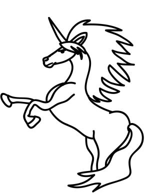 Unicorn boyama sayfası, Unicorn coloring page, Basit Unicorn, 