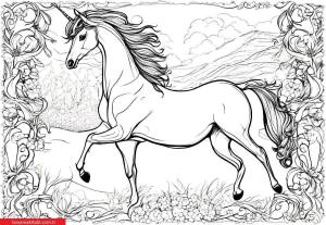 Unicorn boyama sayfası, Unicorn coloring page, , 