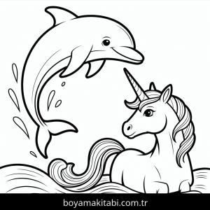 Unicorn boyama sayfası – çocuk aktivitesi, PDF indir