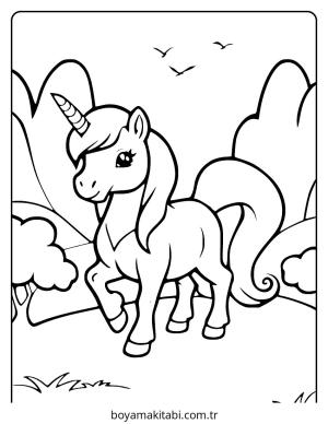 Unicorn boyama sayfası – yaratıcılığı geliştirir, keyifli zaman