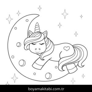 Unicorn boyama sayfası – sanatsal çalışma, çocuklar için