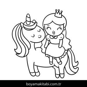 Unicorn boyama sayfası – kolay boyama, eğitici aktivite