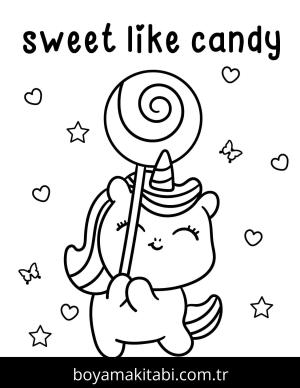 Unicorn boyama sayfası – çocuklar için, çizgi film temalı