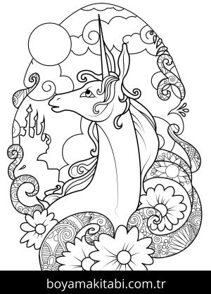 Unicorn boyama sayfası – ücretsiz yazdır, boyama etkinliği