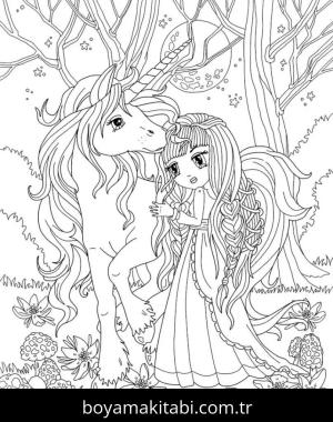 Unicorn boyama sayfası – okul öncesi, evde etkinlik