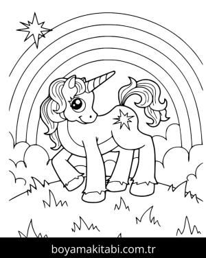 Unicorn boyama sayfası – keyifli zaman, renkli çizimler