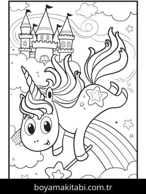 Unicorn boyama sayfası – eğitici aktivite, yaratıcılık