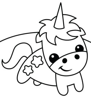 Unicorn boyama sayfası, Unicorn coloring page, Sevimli Bebek Unicorn, 