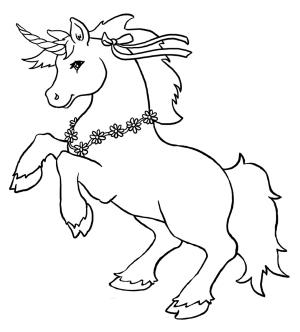 Unicorn boyama sayfası, Unicorn coloring page, Unicorn Çelenk ile, 