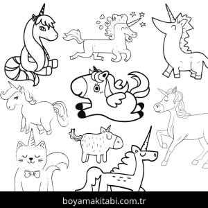 Unicorn boyama sayfası – yaratıcılık, eğlenceli etkinlik