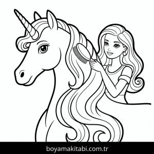 Unicorn boyama sayfası – sevimli karakter, sanatsal çalışma