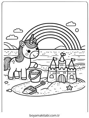 Unicorn boyama sayfası – evde etkinlik, ücretsiz yazdır