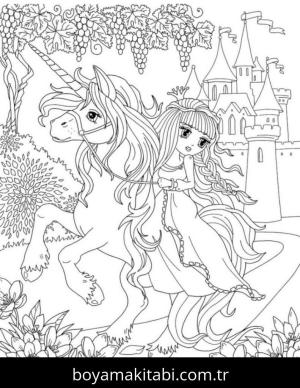 Unicorn boyama sayfası – eğlenceli etkinlik, el becerilerini geliştirir