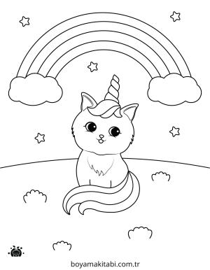 Unicorn boyama sayfası – sanatsal çalışma, çocuklar için
