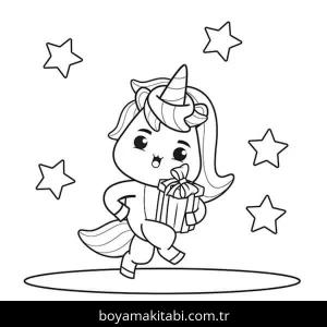 Unicorn boyama sayfası – el becerilerini geliştirir, boyama çalışması