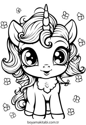 Unicorn boyama sayfası – yaratıcılık, eğlenceli etkinlik