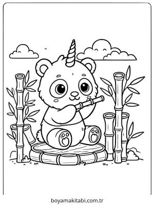 Unicorn boyama sayfası – basit çizim, kolay boyama