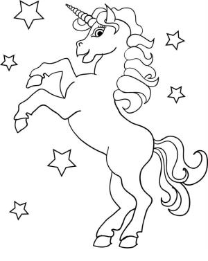 Unicorn boyama sayfası, Unicorn coloring page, Unicorn Yıldızlarla, 