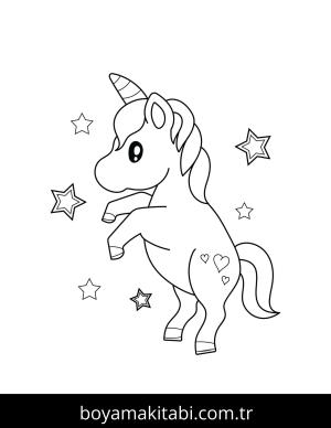 Unicorn boyama sayfası – boyama etkinliği, çocuk aktivitesi