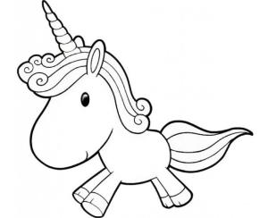 Unicorn boyama sayfası, Unicorn coloring page, Chibi Tek Boynuzlu At, 