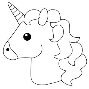 Unicorn boyama sayfası, Unicorn coloring page, Basit Unicorn’s Kafa, 