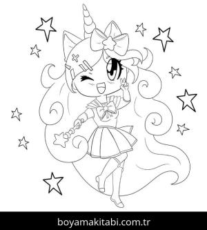 Unicorn boyama sayfası – kolay boyama, eğitici aktivite
