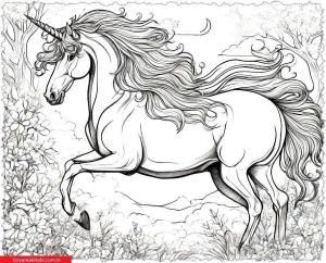 Unicorn boyama sayfası, Unicorn coloring page, , 