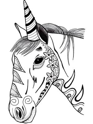 Unicorn boyama sayfası, Unicorn coloring page, Harika Unicorn Kafa, 