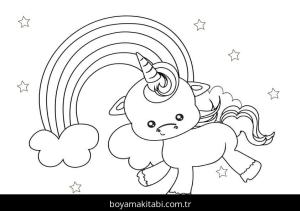Unicorn boyama sayfası – eğitici aktivite, yaratıcılık