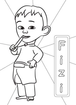 Upin Ve Ipin boyama sayfası,  coloring page, Fizi Komik, 