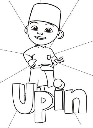 Upin Ve Ipin boyama sayfası,  coloring page, Upin Sonriendo, 