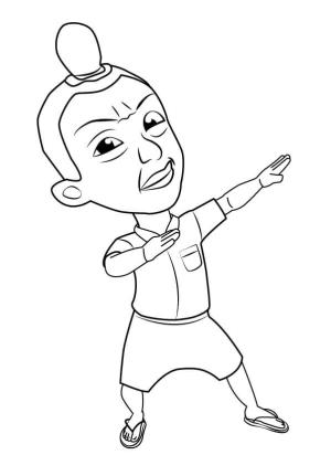 Upin Ve Ipin boyama sayfası,  coloring page, Upin ve Ipin’den Jarjit, 