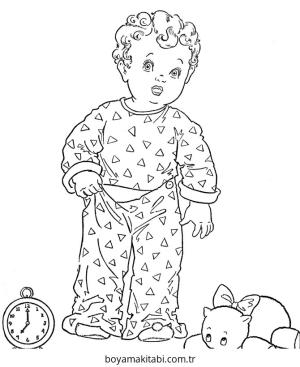 Uyku Zamanı boyama sayfası – eğitici aktivite, yaratıcılık