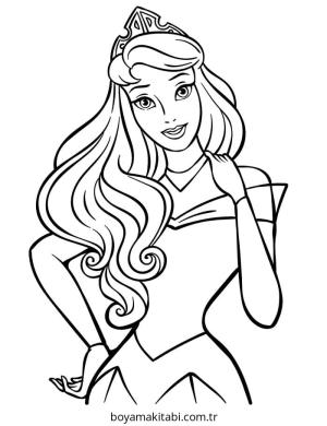 Uyuyan Güzel boyama sayfası – kolay boyama, eğitici aktivite