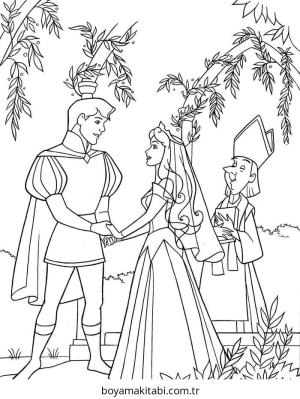 Uyuyan Güzel boyama sayfası – el becerilerini geliştirir, boyama çalışması