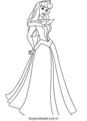 Uyuyan Güzel boyama sayfası – kolay boyama, eğitici aktivite