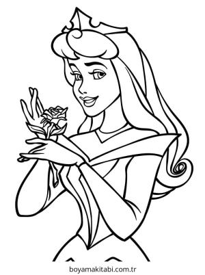 Uyuyan Güzel boyama sayfası – basit çizim, kolay boyama