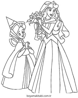 Uyuyan Güzel boyama sayfası – okul öncesi, evde etkinlik