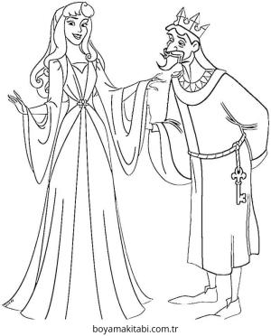 Uyuyan Güzel boyama sayfası – eğlenceli etkinlik, el becerilerini geliştirir