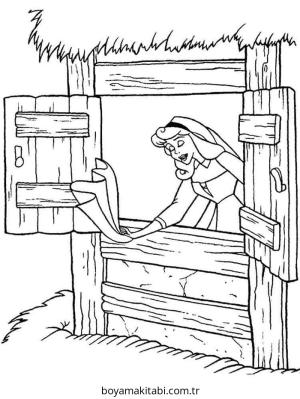 Uyuyan Güzel boyama sayfası – yaratıcılığı geliştirir, keyifli zaman