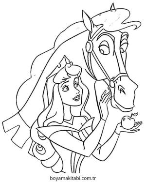 Uyuyan Güzel boyama sayfası – eğitici aktivite, yaratıcılık