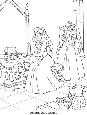 Uyuyan Güzel boyama sayfası – PDF indir, sevimli karakter