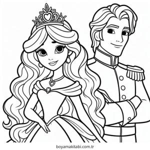 Uyuyan Güzel boyama sayfası – basit çizim, kolay boyama