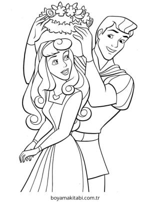Uyuyan Güzel boyama sayfası – çocuk aktivitesi, PDF indir