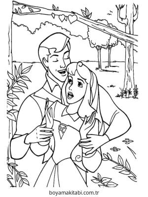 Uyuyan Güzel boyama sayfası – boyama çalışması, yaratıcılığı geliştirir