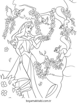 Uyuyan Güzel boyama sayfası – keyifli zaman, renkli çizimler